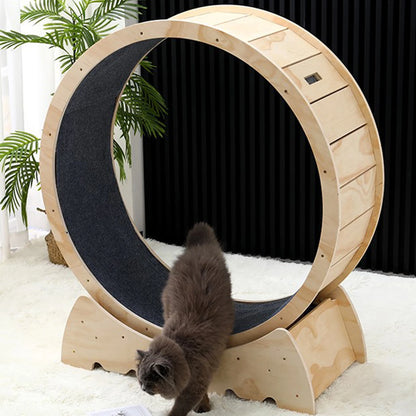 Wooden Cat Running Wheel