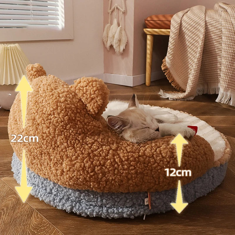 Cozy Backrest Pet Bed Deep Sleeping Waterproof Dog & Cat Bed