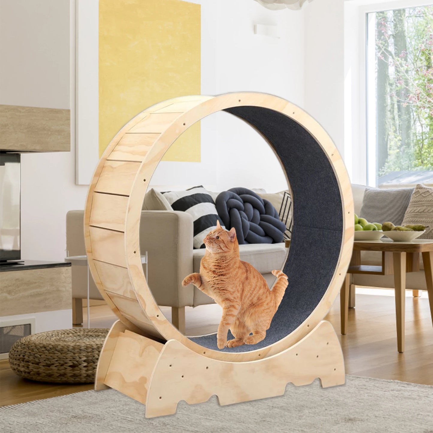 Wooden Cat Running Wheel