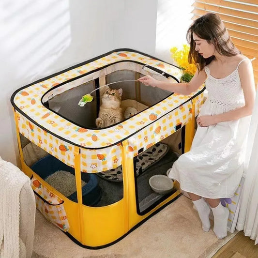 Foldable Pet Playpen-Outdoor Travel Use Camping