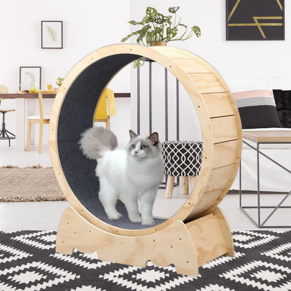 Wooden Cat Running Wheel